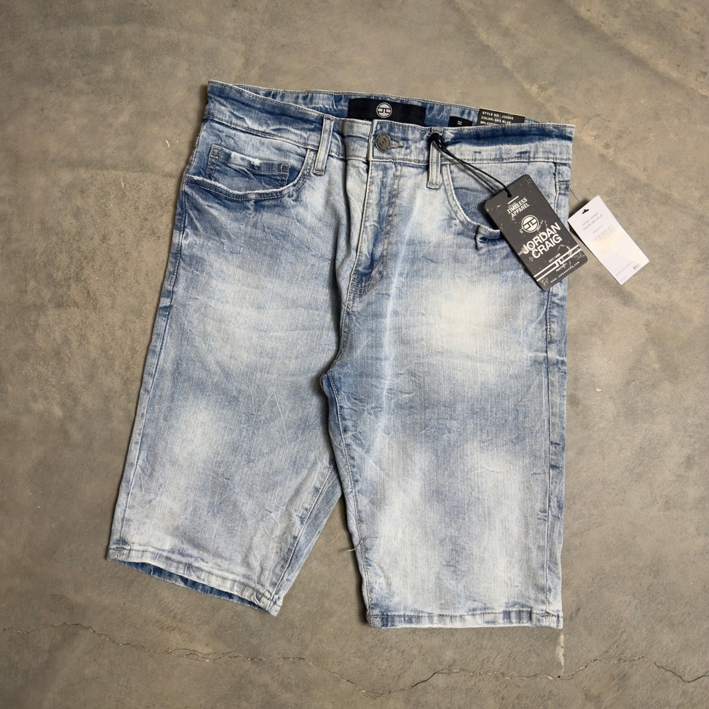 NWT Jordan Craig Denim Shorts Mens 32 Blue Baggy Streetwear